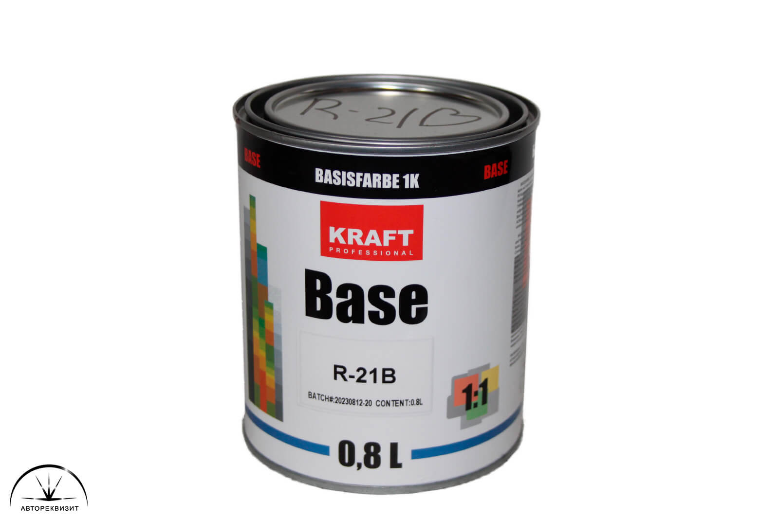 Эмаль базовая Kraft Base 1:1, R-21B темно- красный перламутр, 0,8 л