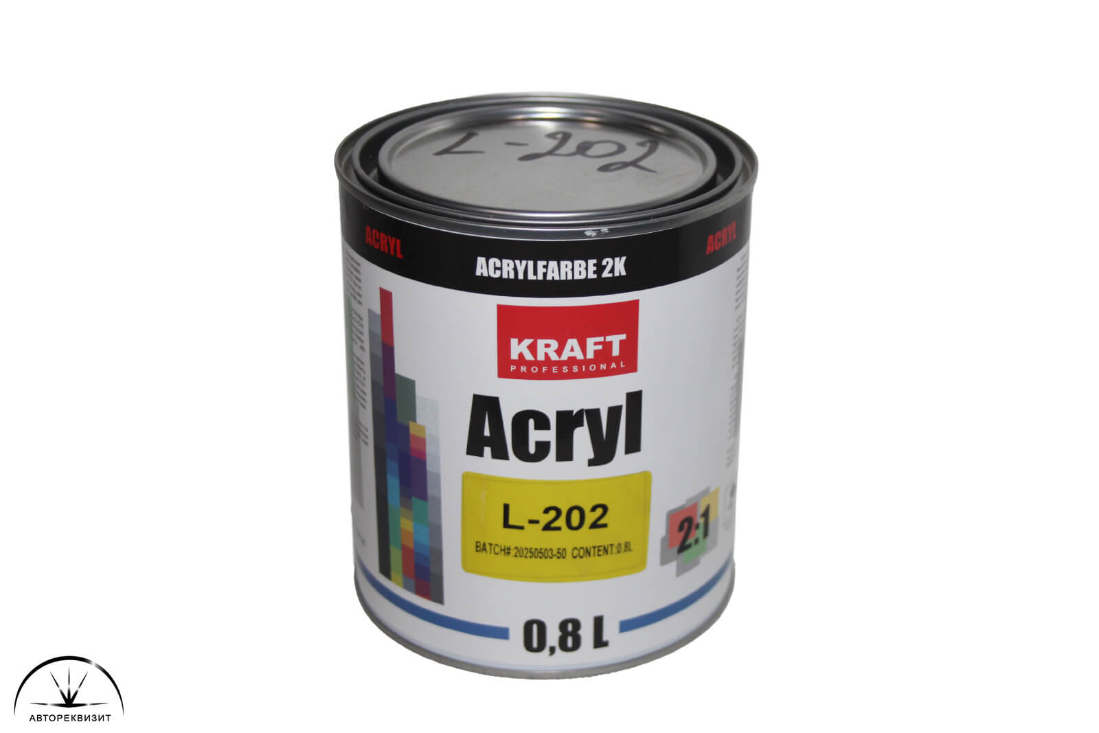 Эмаль акриловая "KRAFT  ACRIL" 2:1  белая  L-202  0,8л