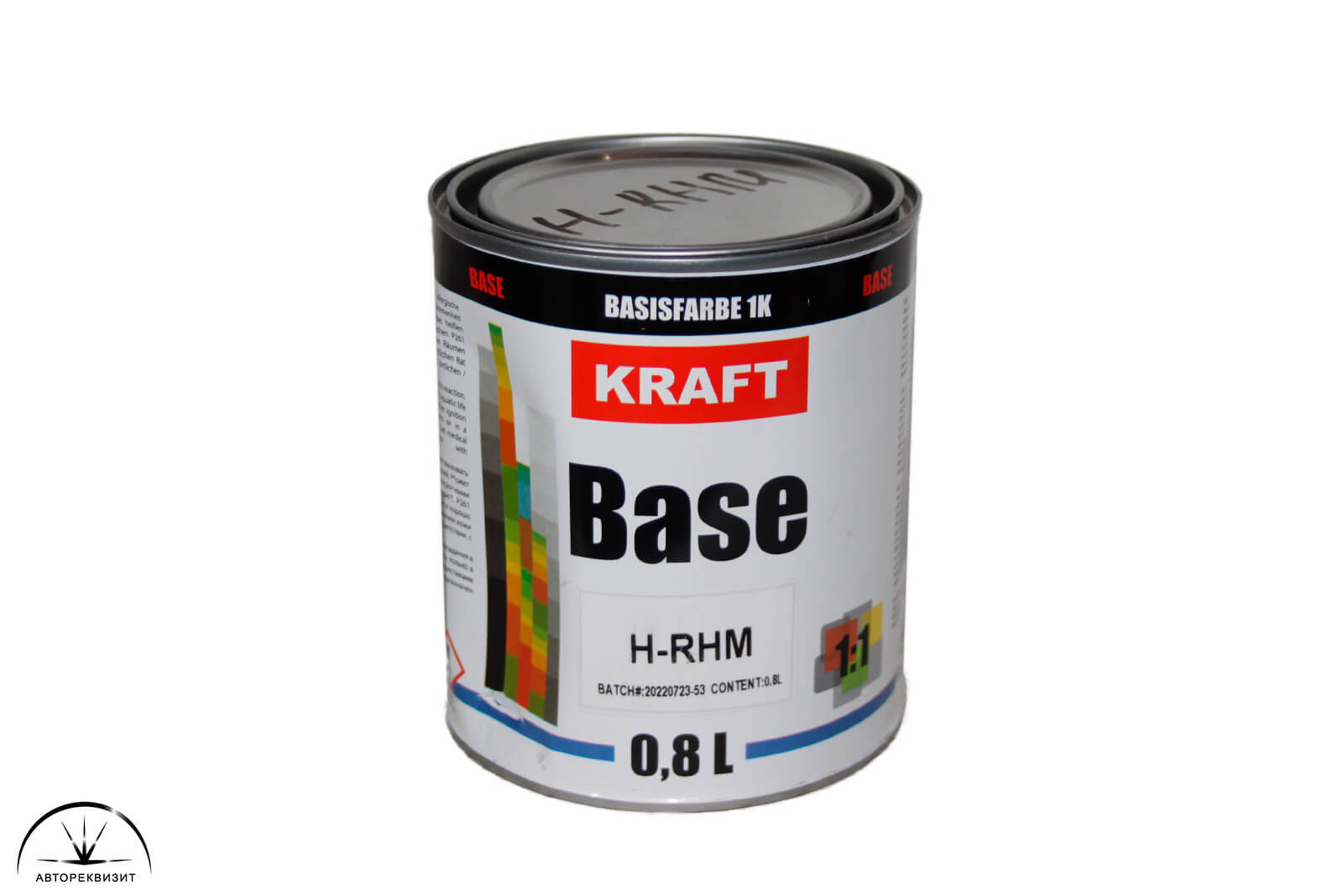 Эмаль базовая Kraft Base 1:1,  H-RHM Sleek Silver серый серебро 0,8 л