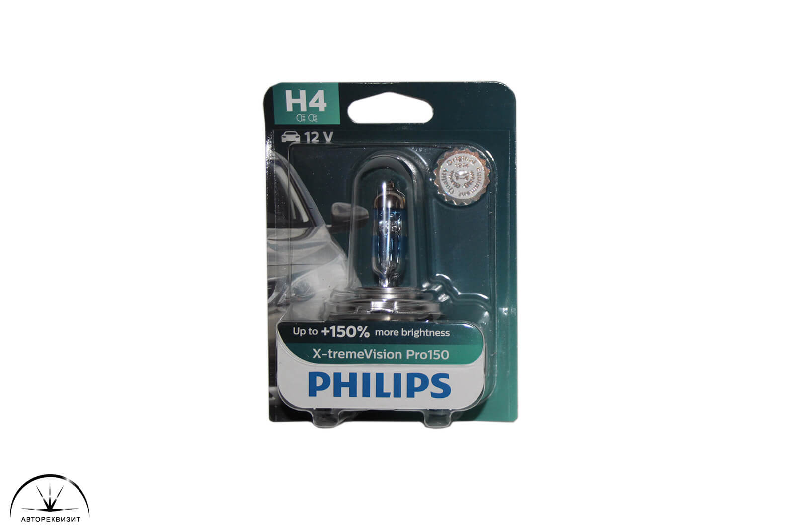 Автолампа PHILIPS 12V 60/55W H4 X-treme Vision Pro150 +150% 3700K, блистер