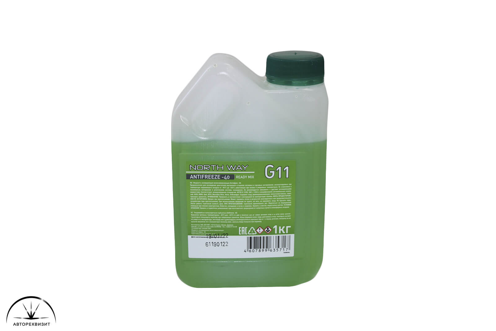 Антифриз NORTH WAY G11 зелёный -40G зеленая крышка, 1кг