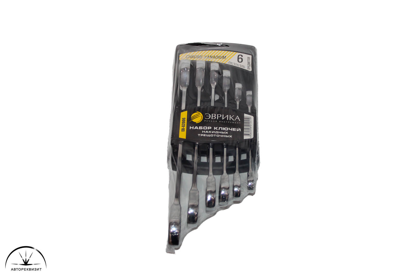 Набор ключей накидных трещоточ PRO ЭВРИКА ER-62006 (8х9,10х11,12х13,14х15,16х17,18х19мм) 6 предметов