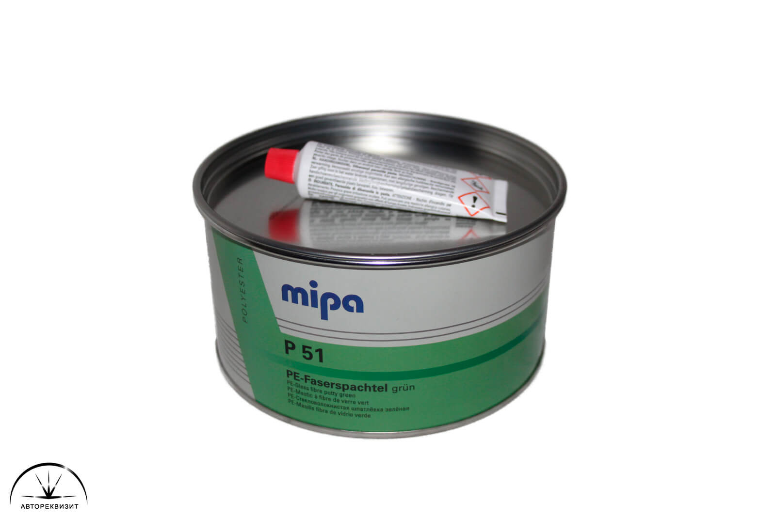 Шпатлевка Mipa P 51 PE-Faserspachtel Fiber стекловолокно зелёная, 1,8кг