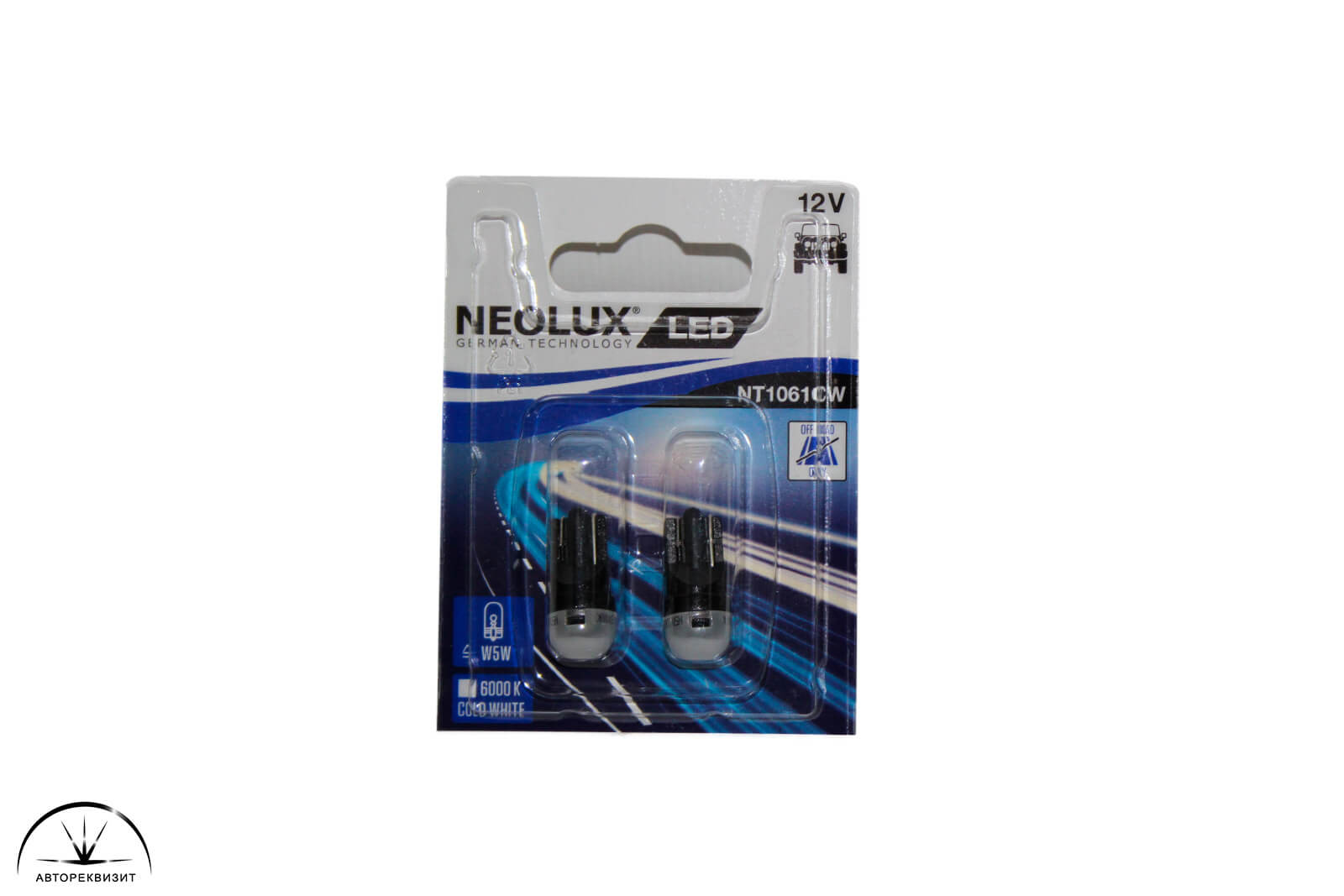Светодиод NEOLUX 12V W5W LED 6000K (блистер, 2шт.)