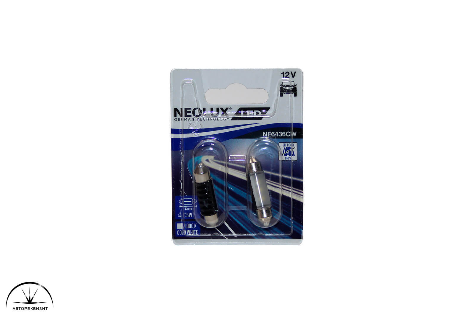 Светодиод NEOLUX 12V C5W LED 6000K (блистер, 2шт.)