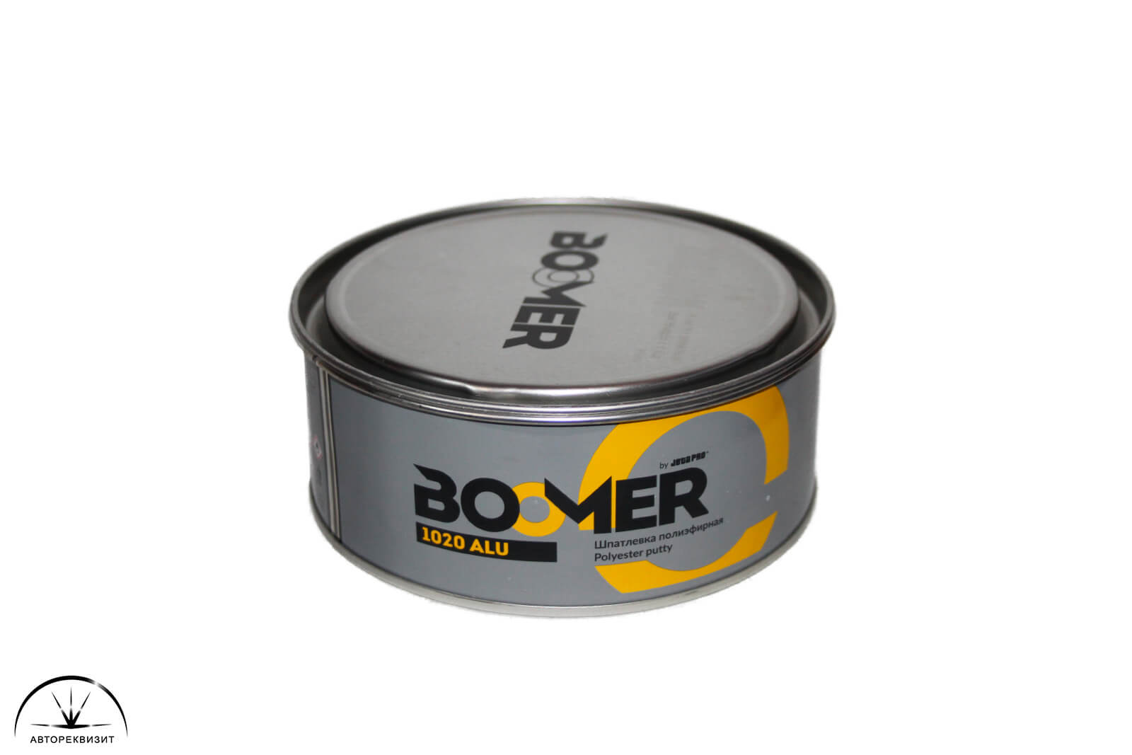 Шпатлевка Boomer Alu с алюминиевым порошком (шпатл.1кг+отв.0,02кг), 1кг