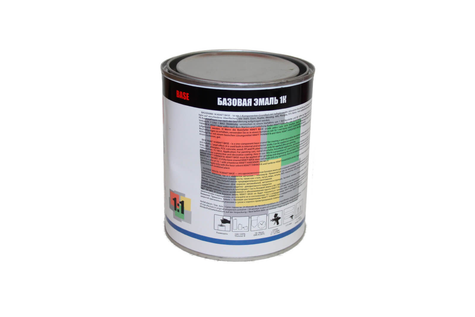 Эмаль базовая Kraft Base 1:1, T-1F7, 0,8 л