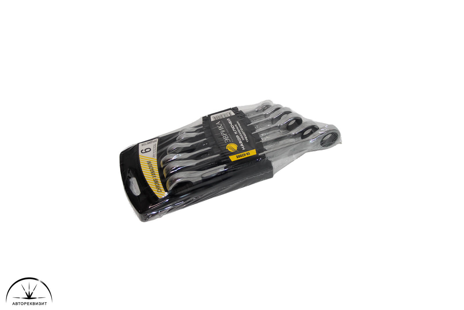 Набор ключей накидных трещоточ PRO ЭВРИКА ER-62006 (8х9,10х11,12х13,14х15,16х17,18х19мм) 6 предметов